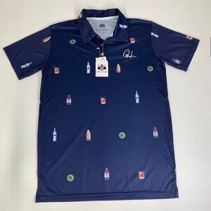 Gashouse‎ Golf Polo Shirt Mens Large All Over Print Cocktail Drink Golfing